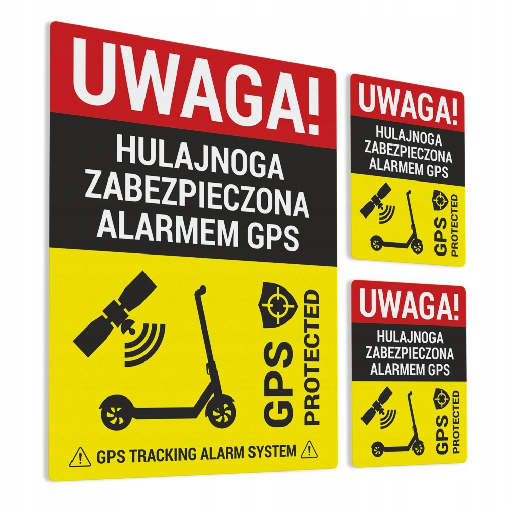 

Naklejka Informacyjna Hulajnoga Zab. Alarmem Gps