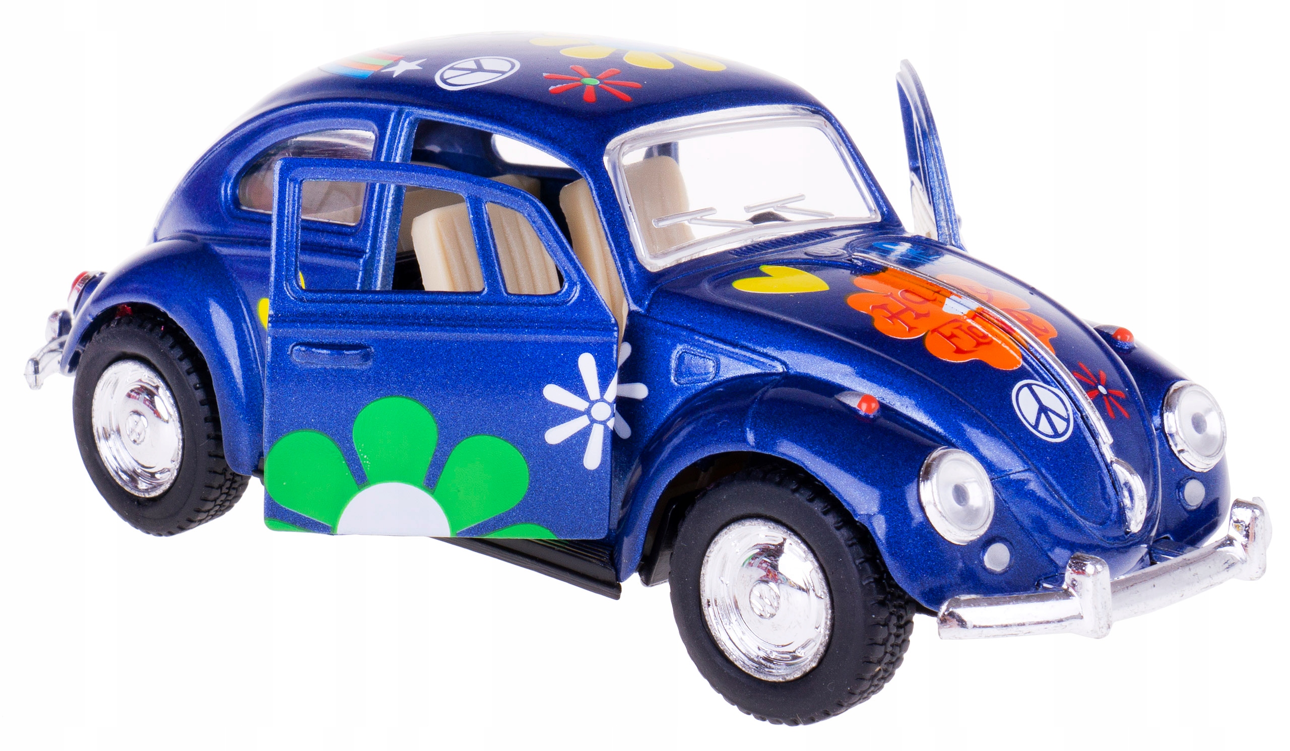 VW BEETLE GARBUS KWIATY MODEL KINSMART 1:32 NIEB
