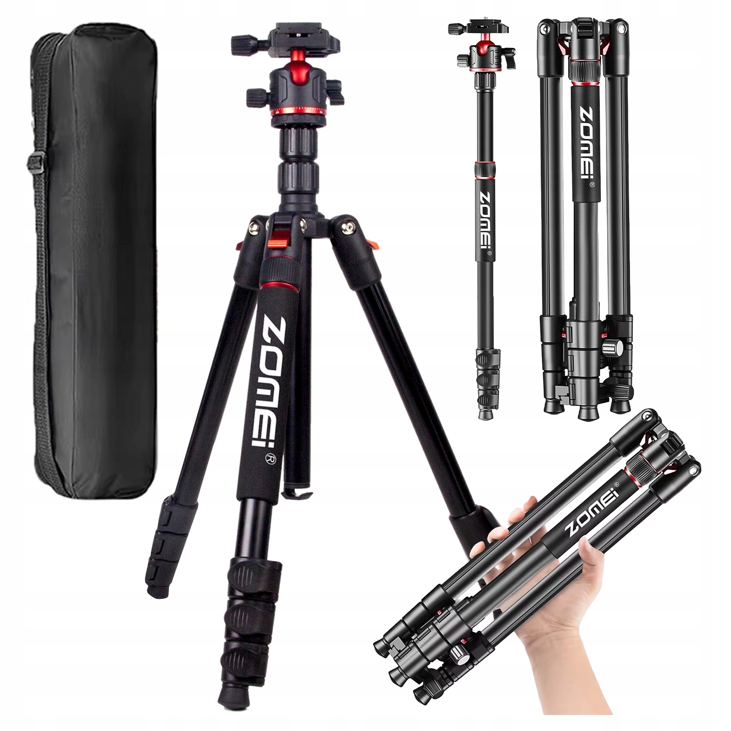 Fotografický stativ 2v1 Tripod Monopod pro fotoaparát a kameru, nastavitelný do 173 cm
