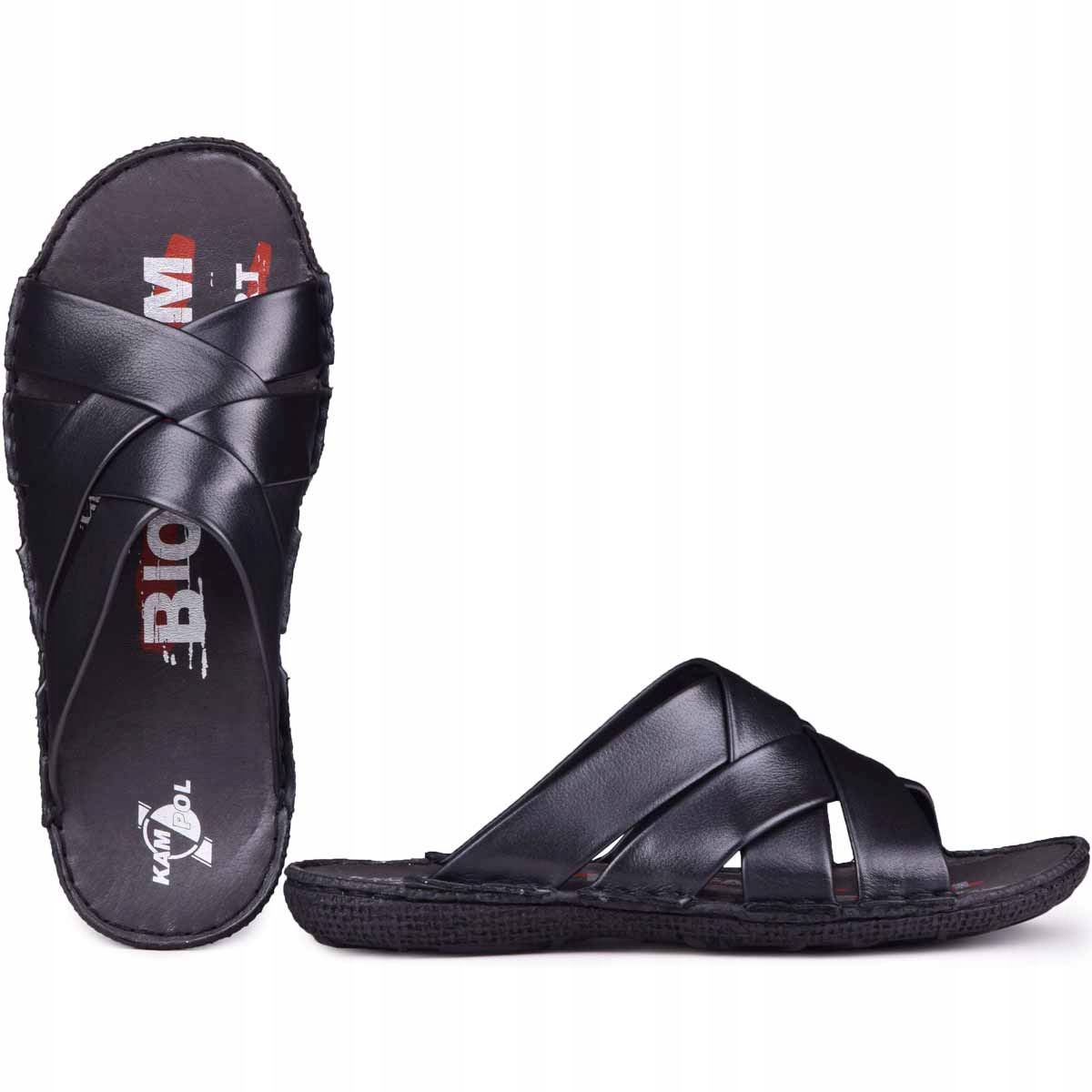 

Klapki męskie skórzane polskie 214/5 czarne 42