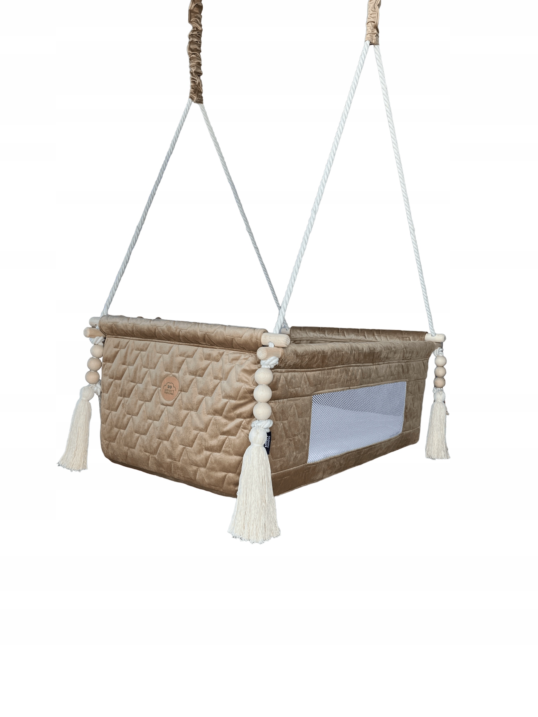 Kołyska dla dziecka - łóżeczko niemowlęce dostawne - alternatywa - brąz