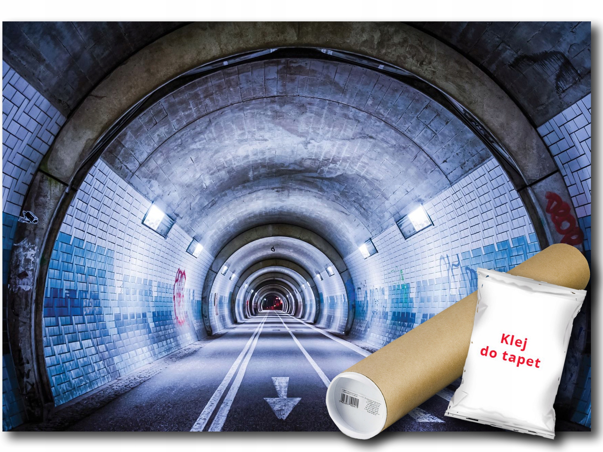 Fototapeta Vinylová Hĺbka Ilúzia 3D Cesta Ulica Tunel Noc Pohľad 416x254
