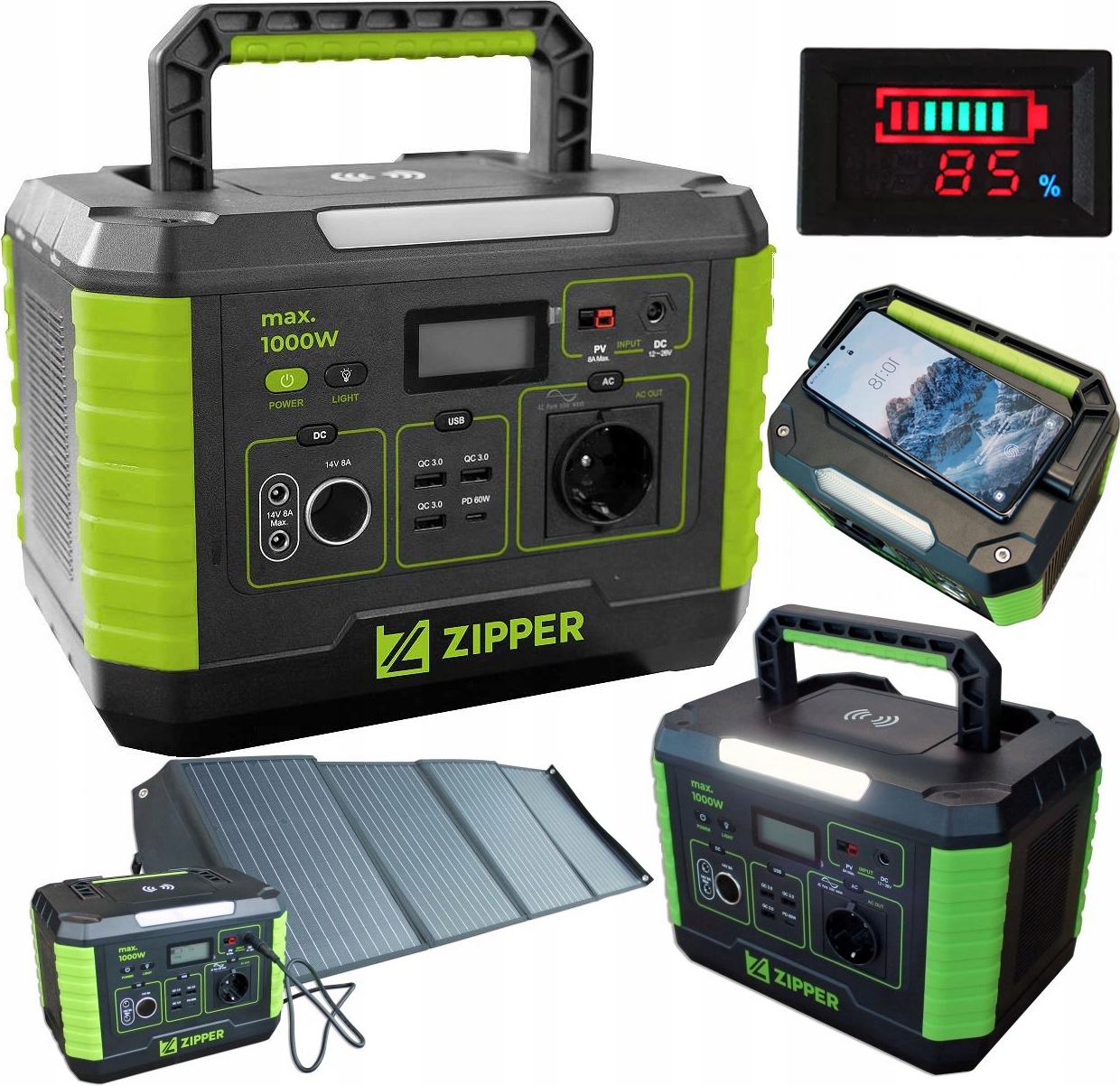 ZASILANIE AWARYJNE DOM KEMPING 150W ŁADOWARKA 5w1