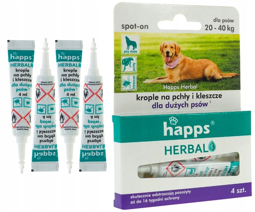 

Happs Krople Na Pchły Kleszcze Dla Psów 20-40 Kg