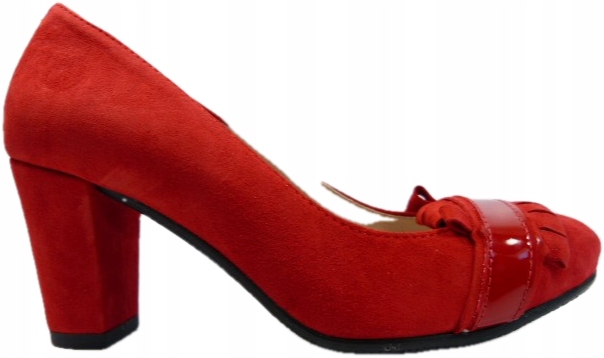 červené lodičky na podpatku měkké R.Polański 37