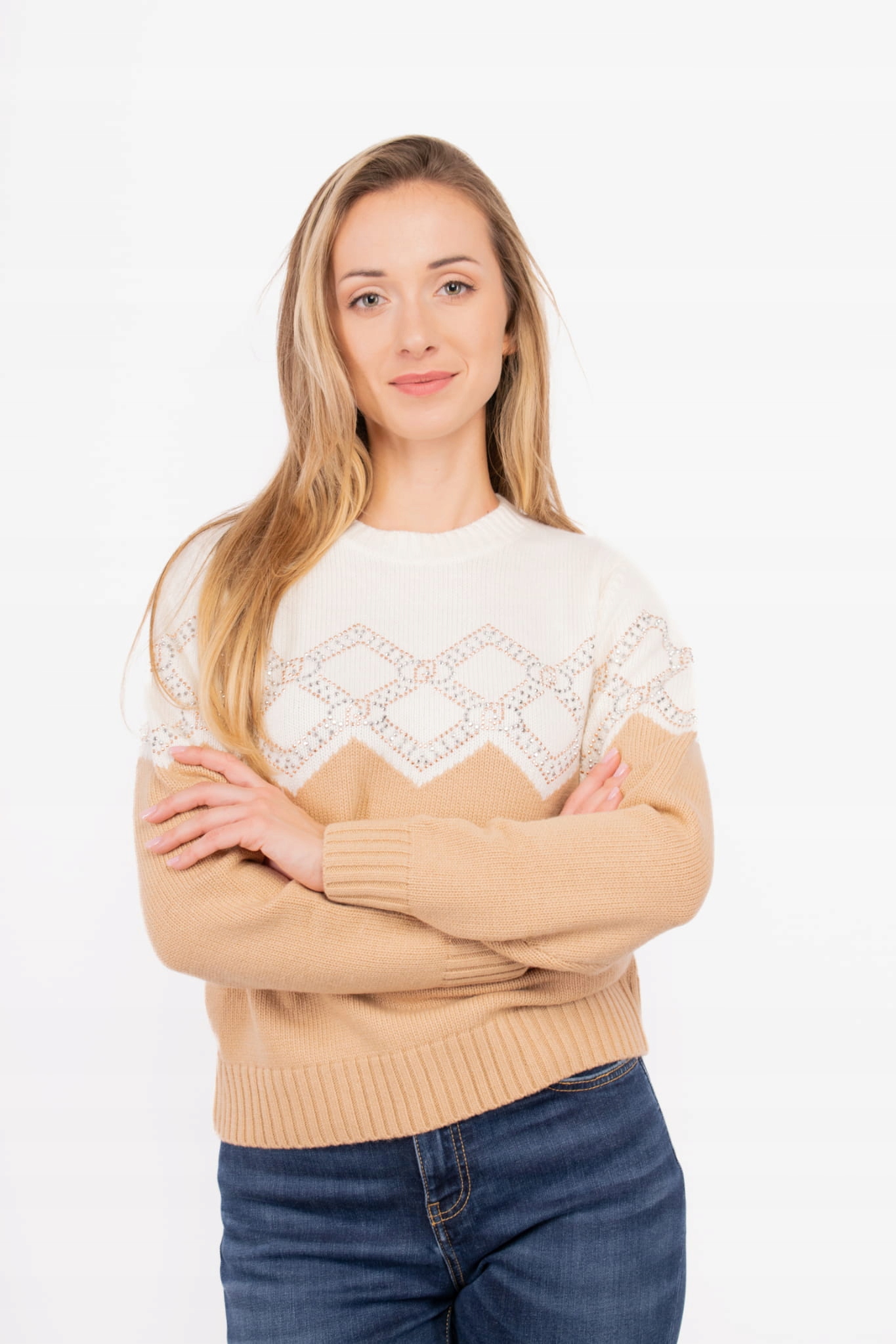 Dámský svetr Liu Jo TF4233 MS55L béžový Xs