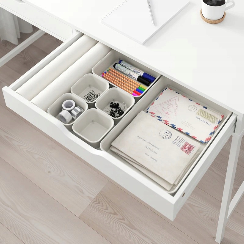 IKEA NOJIG Organizer, pojemnik, 10x20x5 cm BEŻOWY Marka Ikea