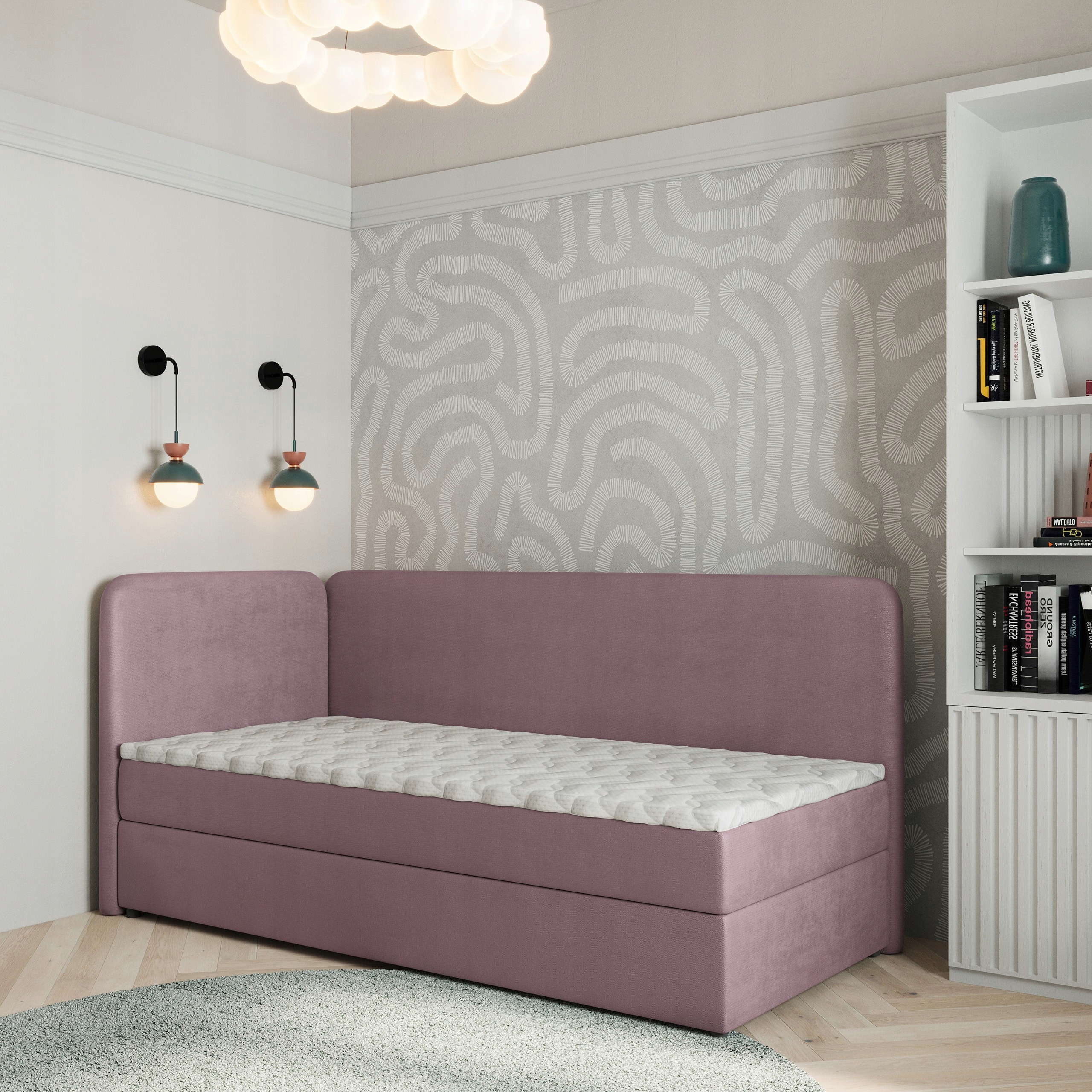 Postel Pro Mláděž Gina 80x200 cm s matrací Jednolůžko Růžová