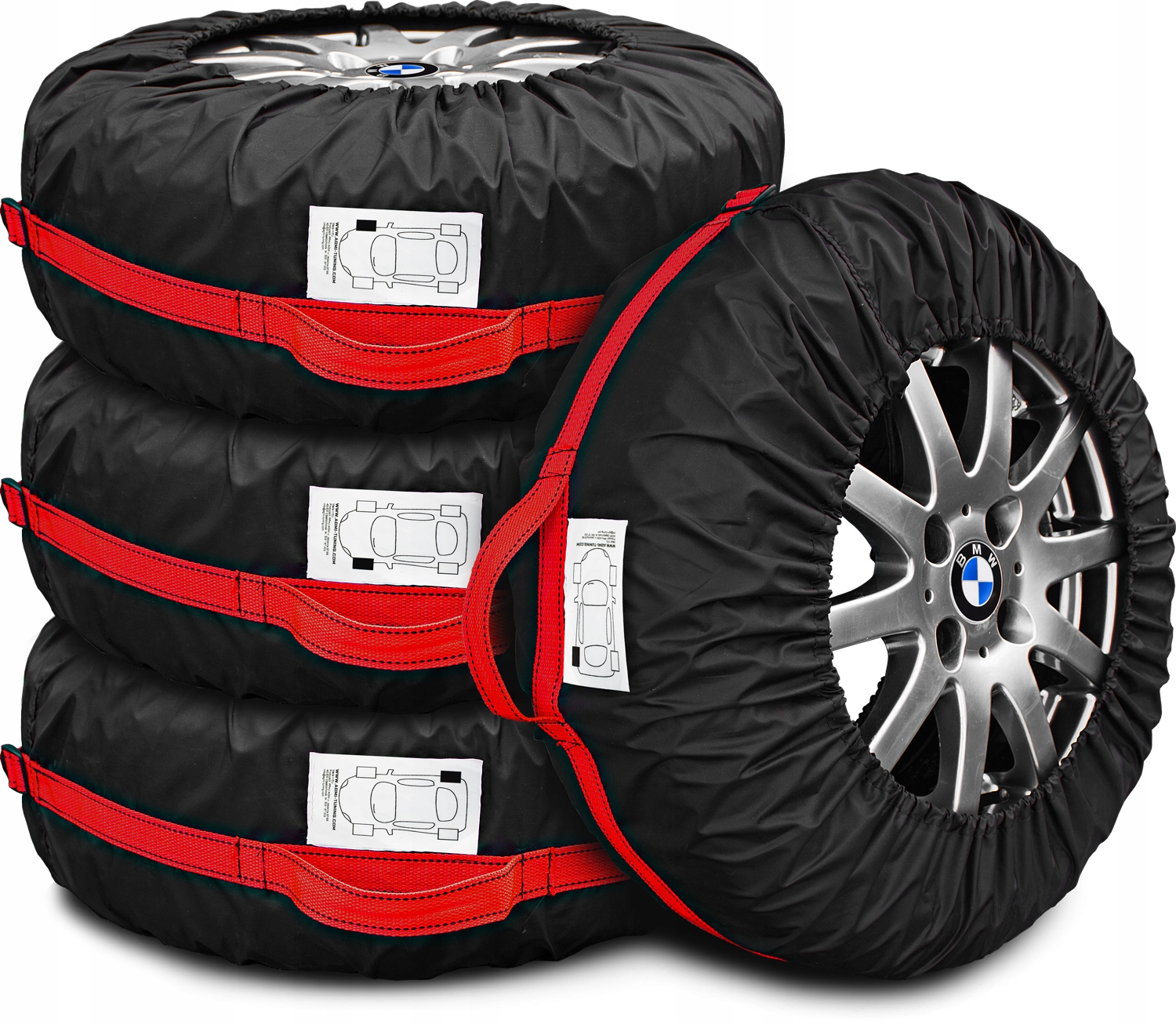 POKROWCE NA KOŁA OPONY 4SZT 4K WODOODPORNE 13-17 NA 4 KOŁA RĄCZKA OCHRONNY