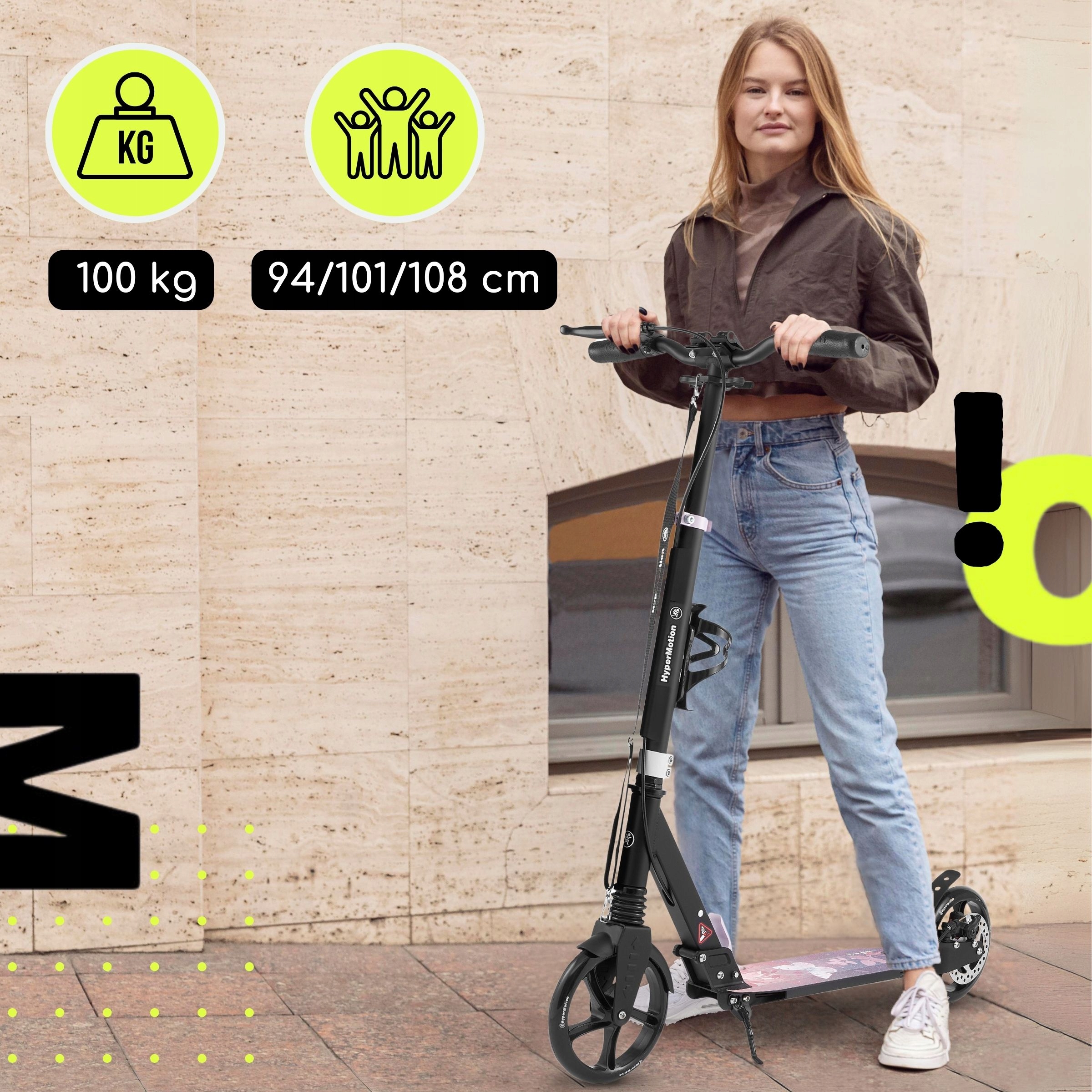 Hulajnoga HyperMotion Skyline - różowa, aluminiowa EAN (GTIN) 5900168938519