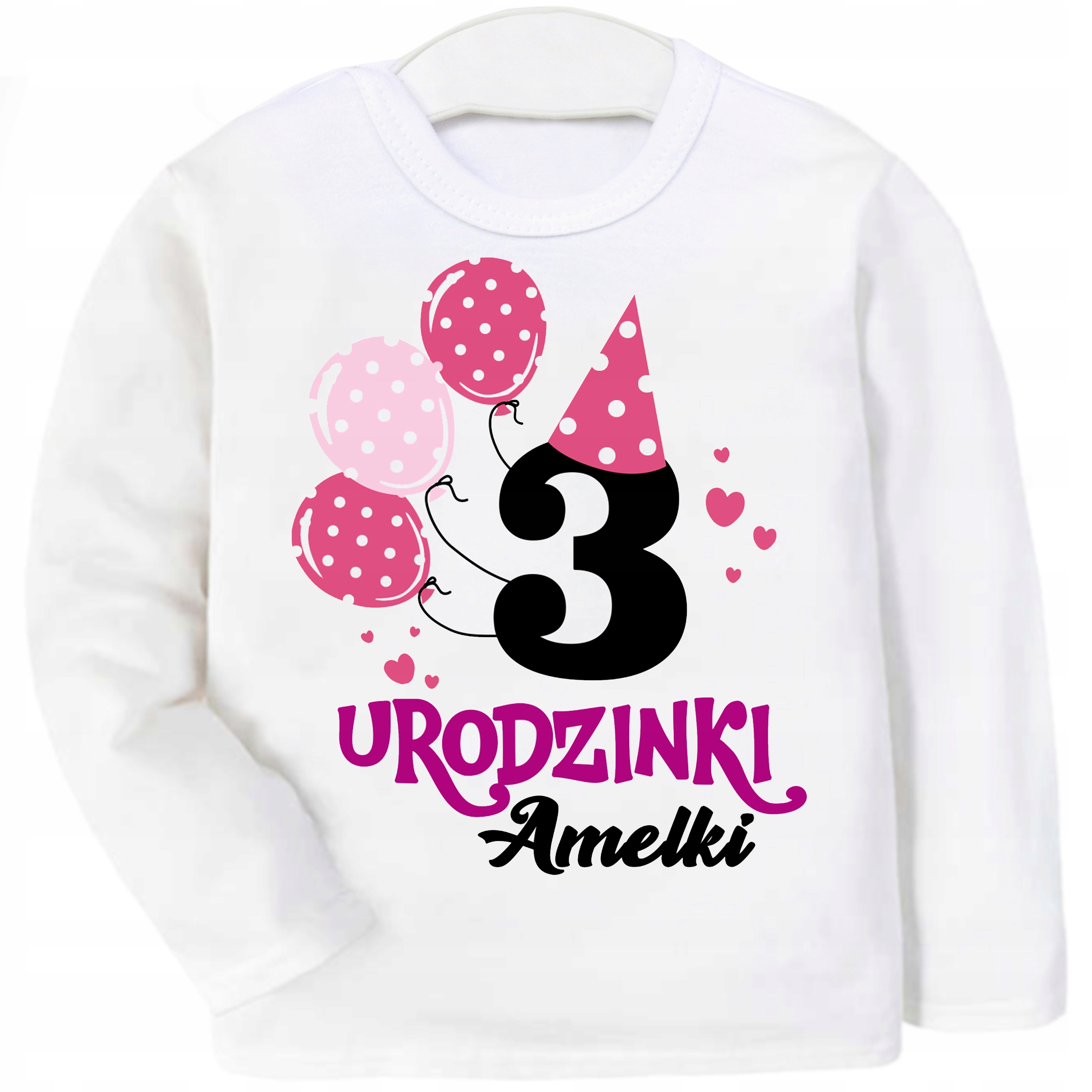 

Bluzka koszulka 3 Urodziny balony Imię r 98