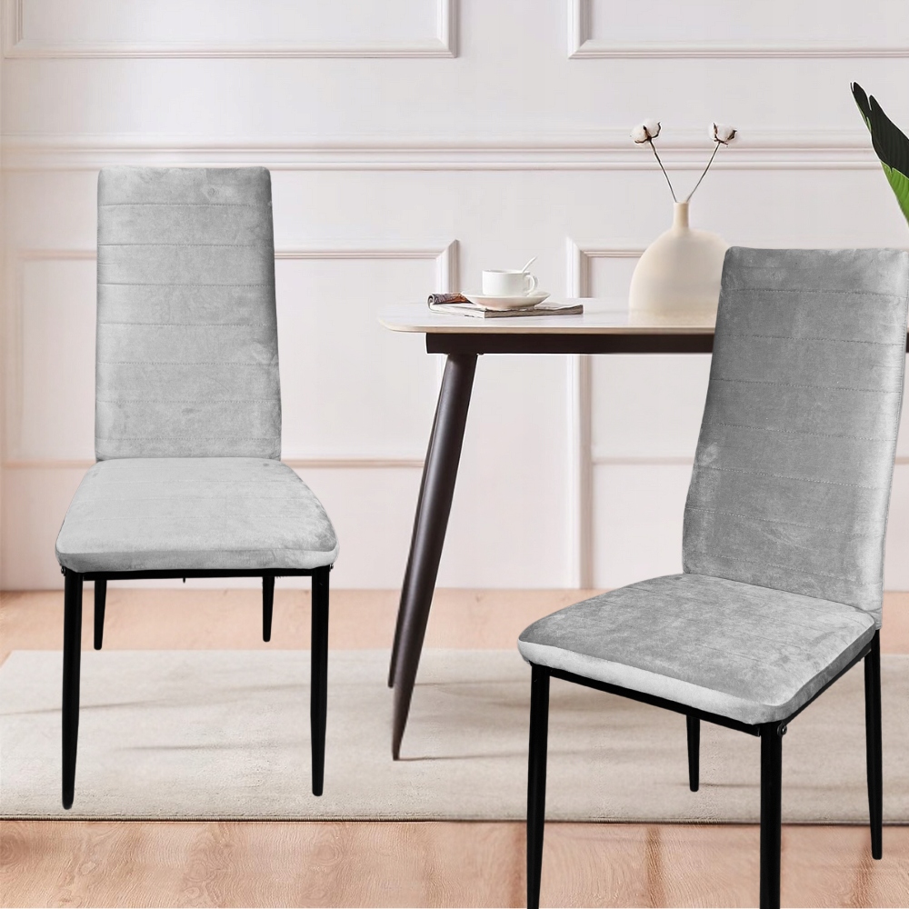 4x KRZESŁO SZARE TAPICEROWANE VELVET WELUR KRZESŁA SALON TRUSTRUP