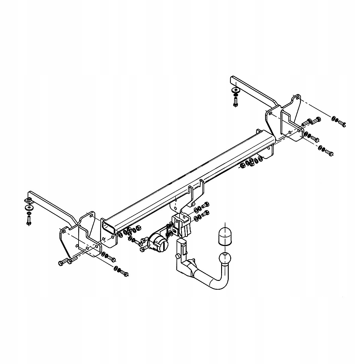 Hak Wypinany do Fiat Doblo 2 263 II Kombivan 10-22 MODUŁ 13 PIN GRATIS Nowy Producent Steinhof