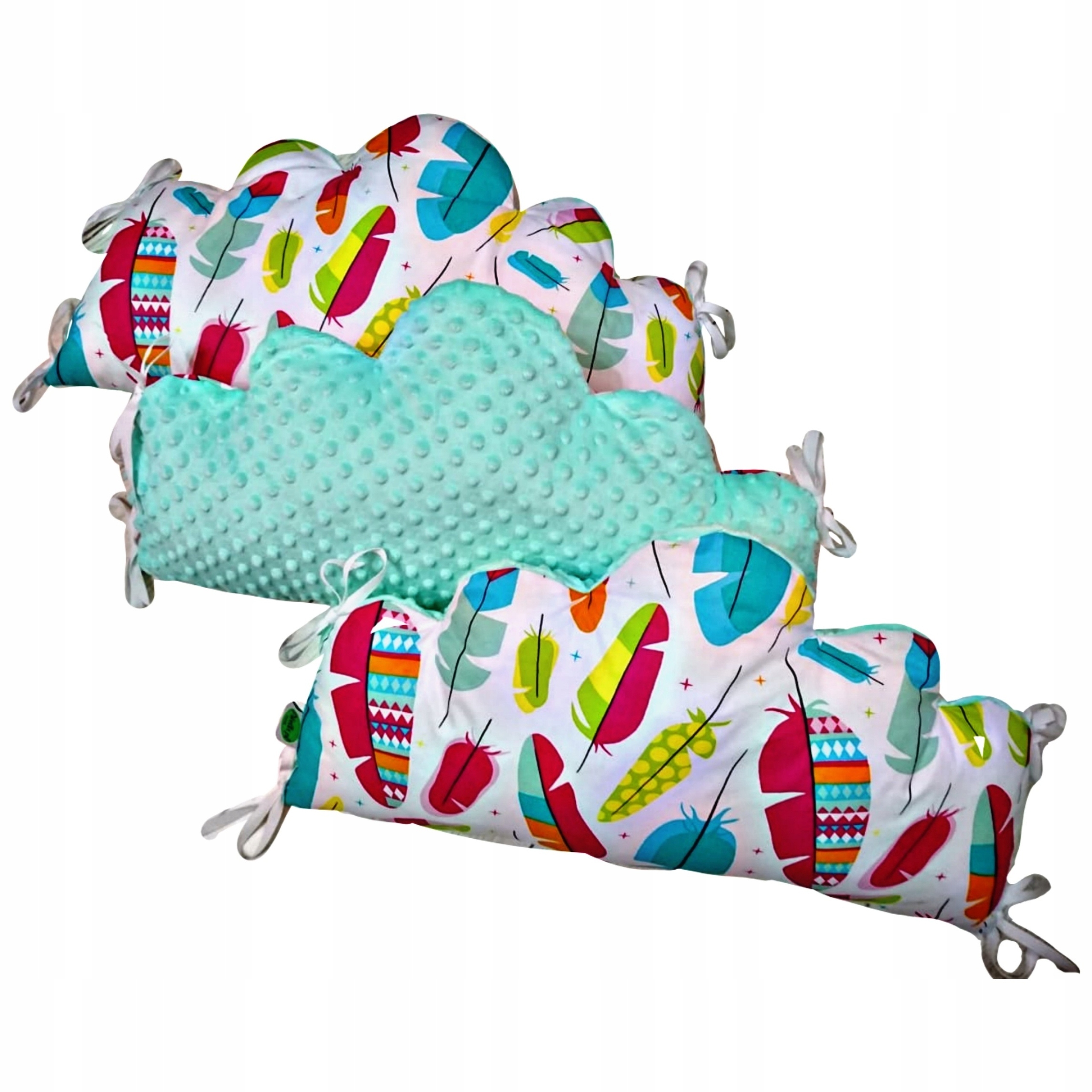 OCHRANIACZ DO ŁÓŻECZKA PODUSZKA CHMURKA 80CM MINKY Szerokość produktu 50 cm