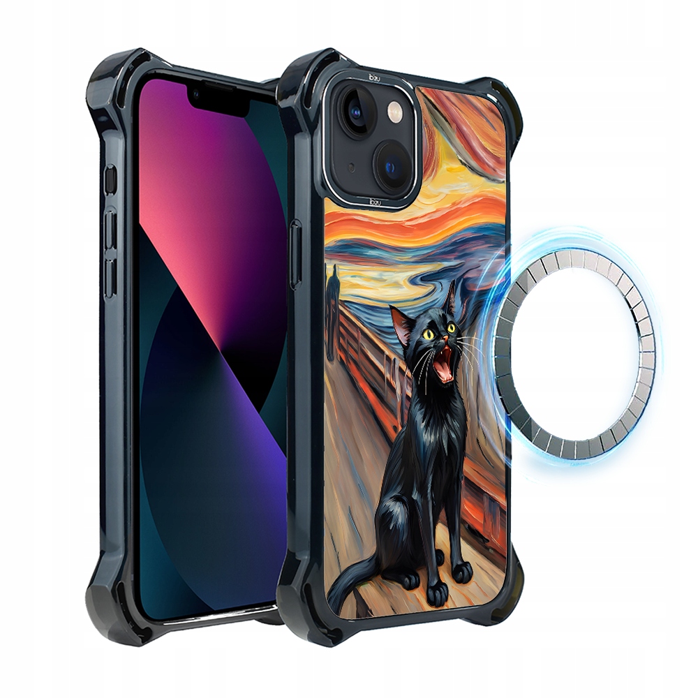 Pouzdro DropGuard Ultra pro iPhone 13 Ibizu s MagSafe, kočičí křik