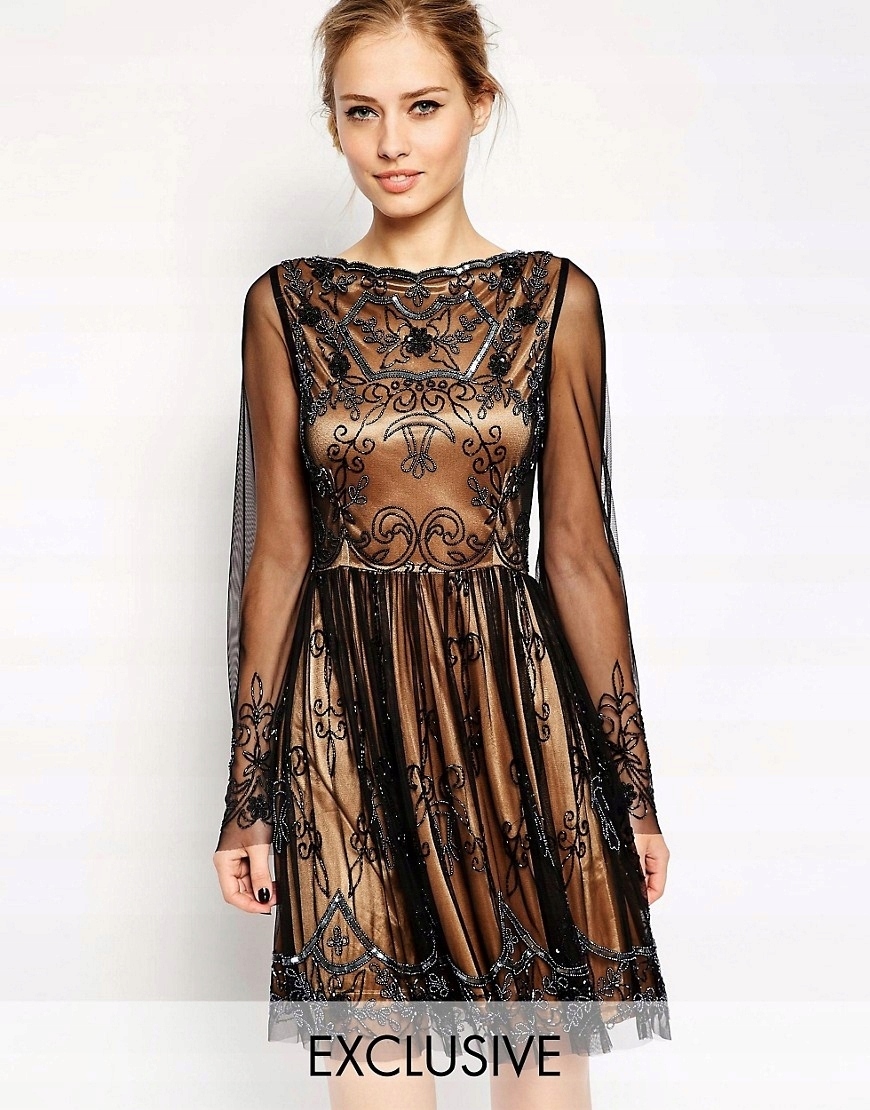 FROCK AND FRILL sukienka CEKINY kloszowana XS 34 • Cena, Opinie