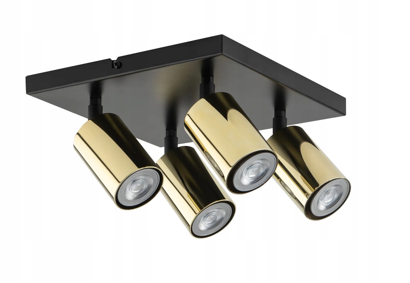 Stropní svítidlo moderní černá, mosazná, čtvercová, 4 reflektory Sigma