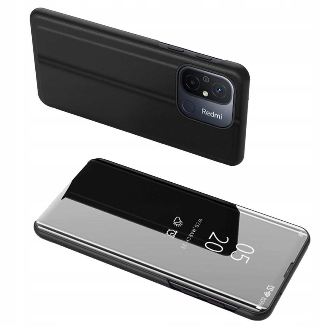 Błyszczące etui z klapką do Xiaomi Redmi 11A Poco C55 Redmi 12C Clear V