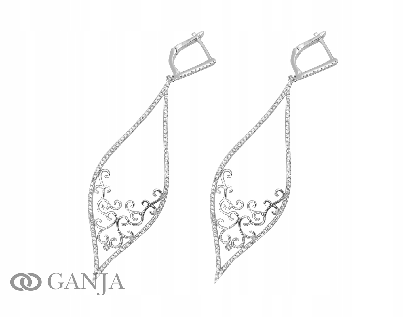 Ažurové stříbrné náušnice 925