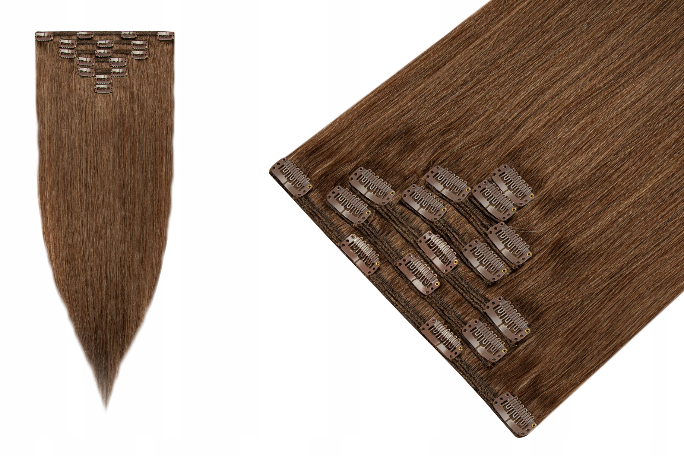 Clip In Příčesek Do Vlasů Přírodní připínáčky Klipsy 60 cm 7 pásků 140 g BestHair