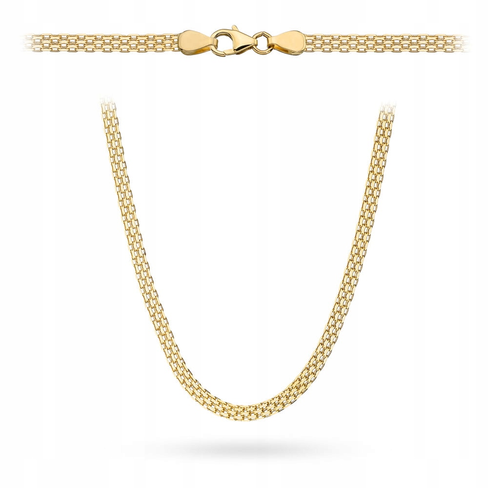 Efektní zlatý řetěz 585 bismarck 50 cm 4 mm elegantní vzor jako dárek