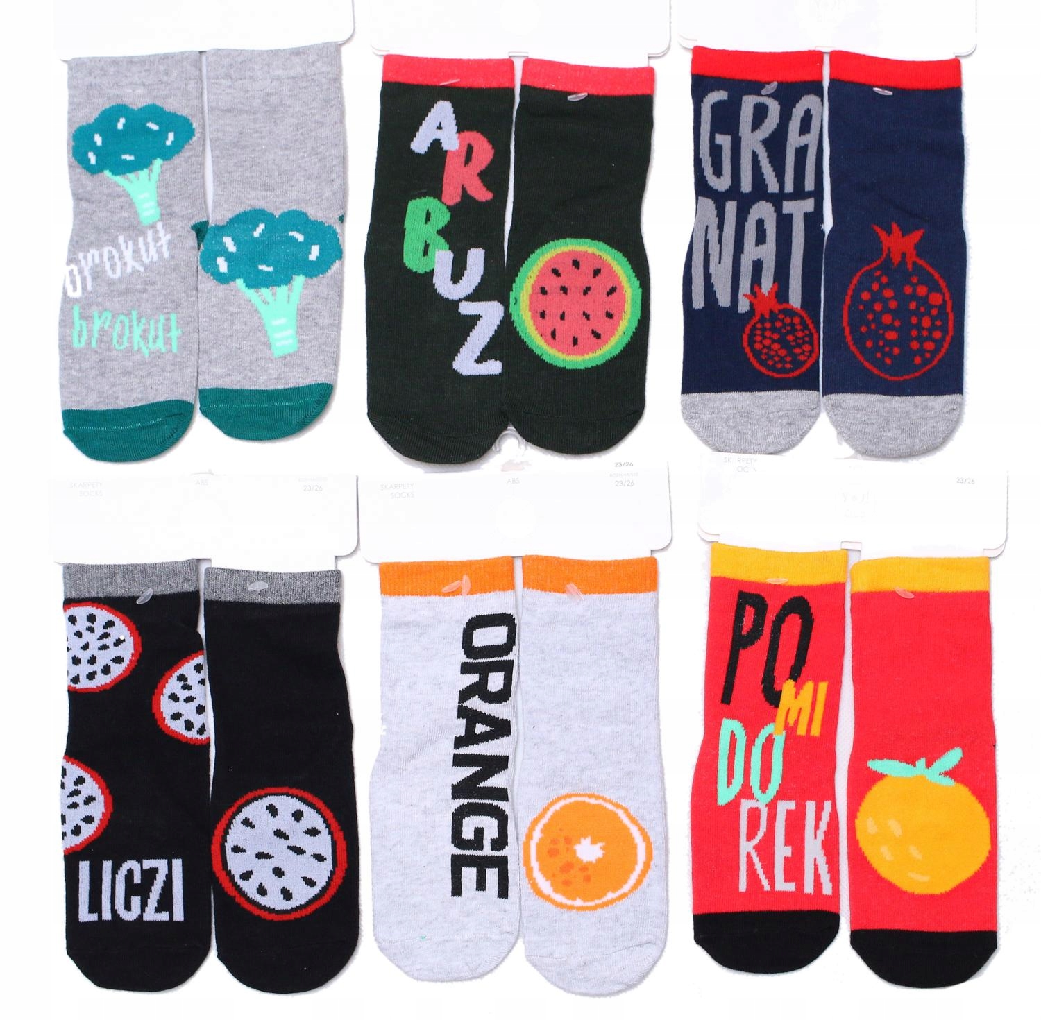 YO SK-21 хлопчатобумажные носки ABS owocki 23/26 6-p
