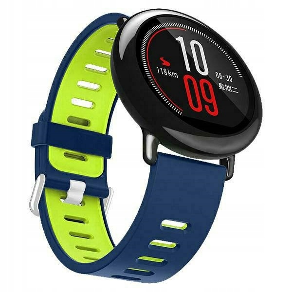 Beline pasek Watch 22mm Double Color Silicone niebiesko-zielony box