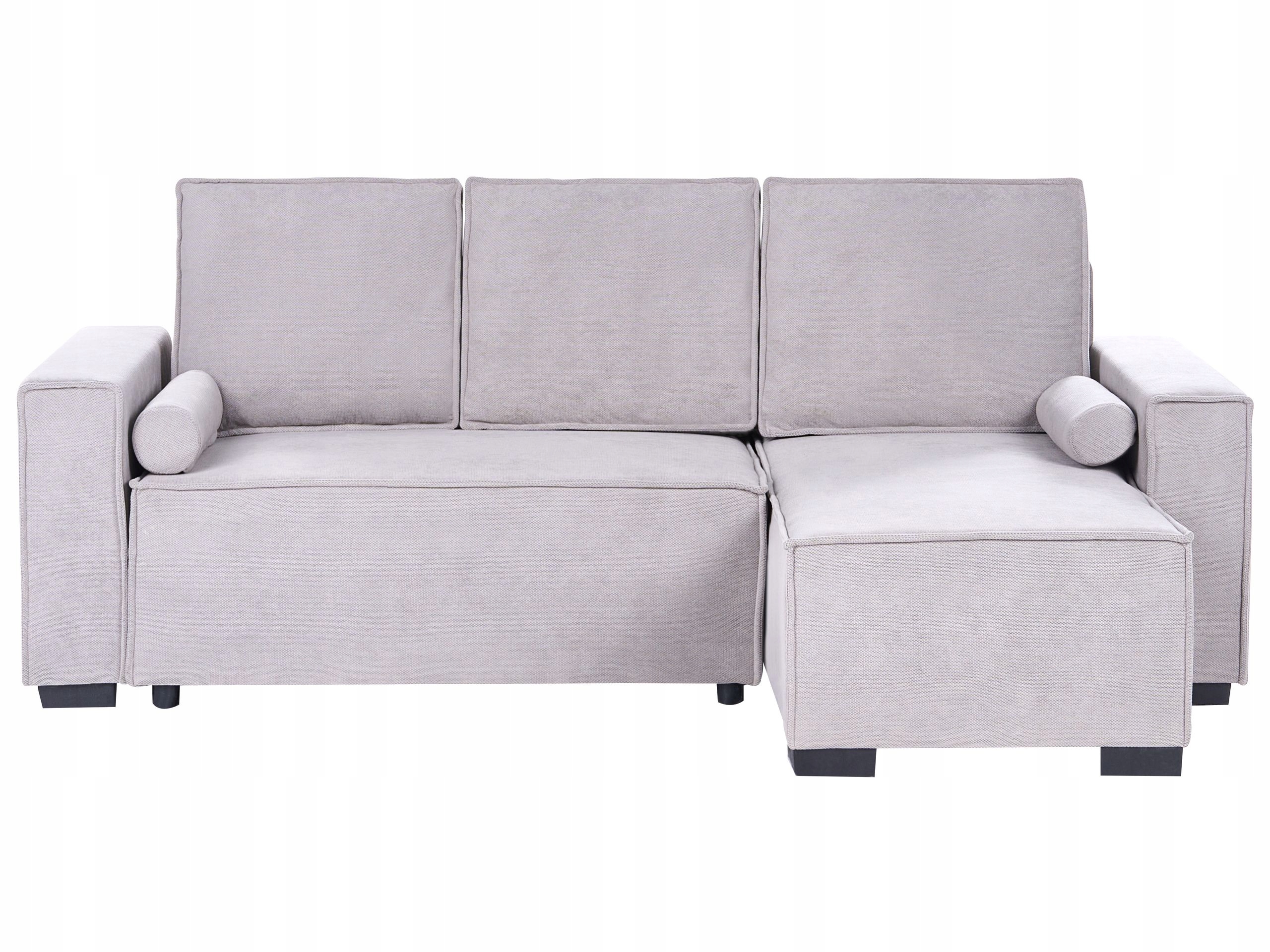 Tapicerowana sofa narożna rozkładana z pojemnikiem szara