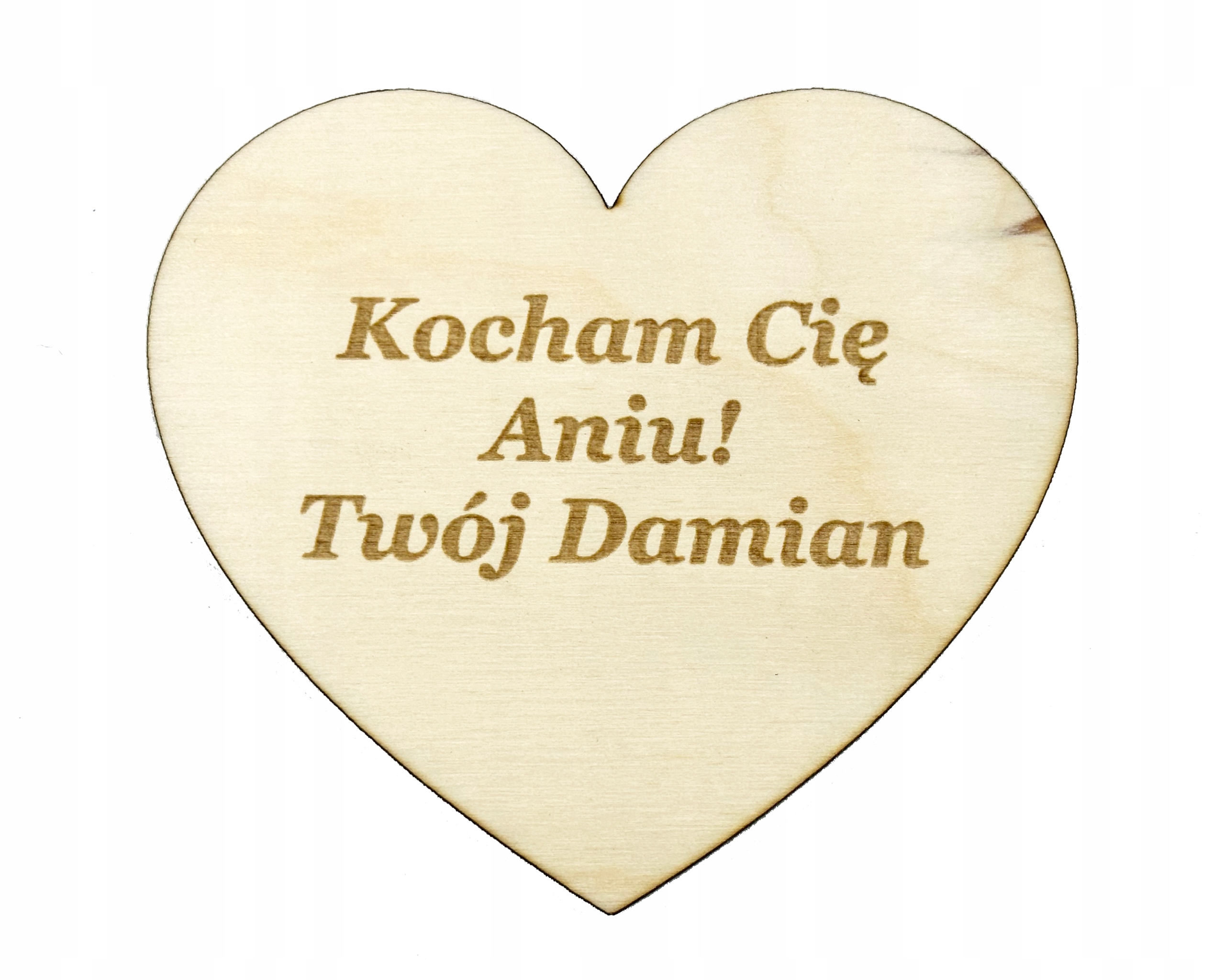 SERCE drewniane z Twoją dedykacją PREZENT grawer