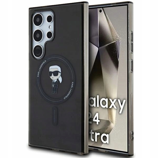 Pouzdro Karl Lagerfeld IML Ikonik MagSafe na Samsung Galaxy S24 Ultra černé