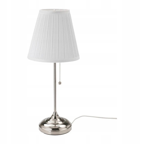 

Ikea Arstid Lampa stołowa nocna Niklowano biały
