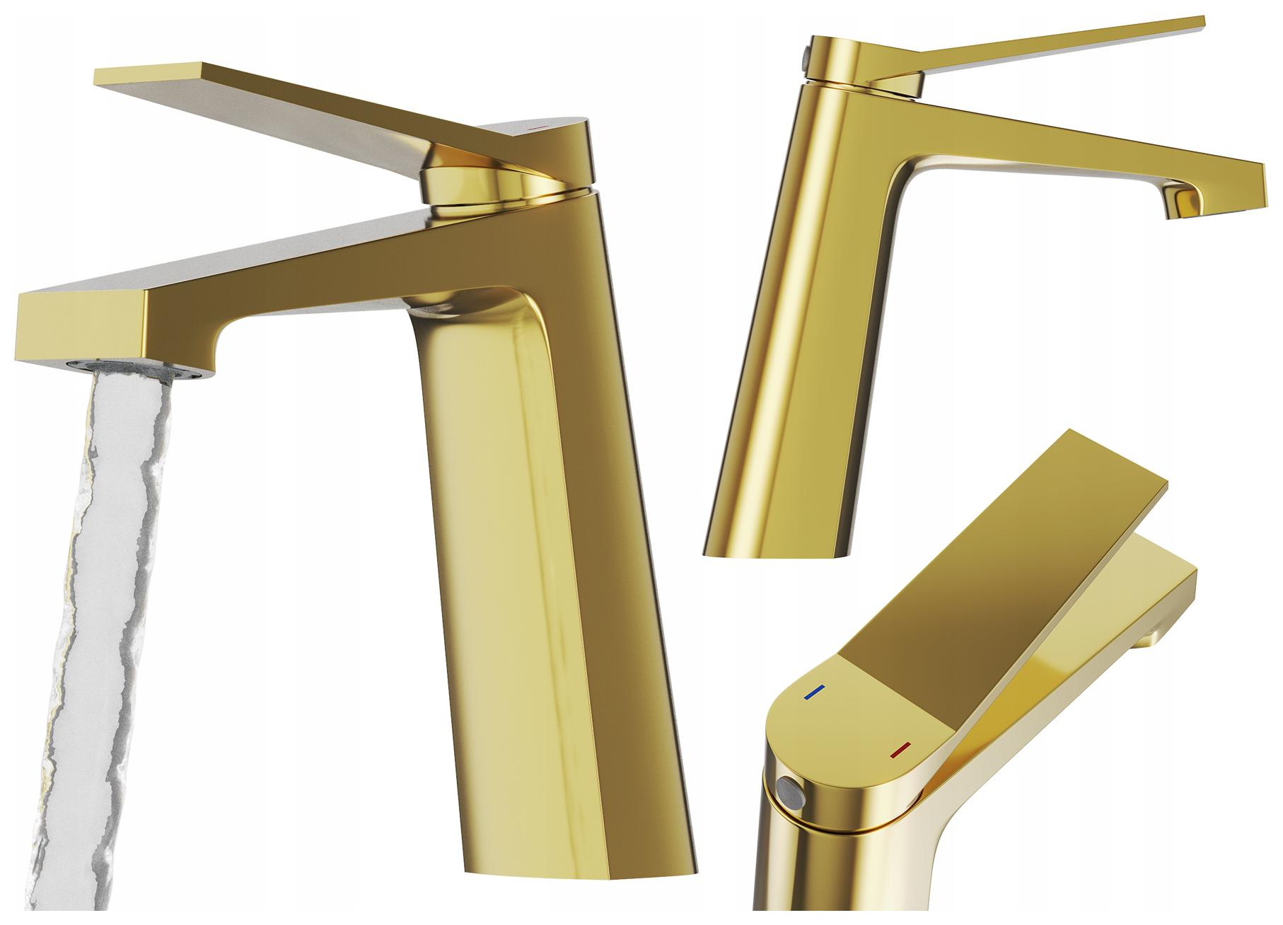 Umyvadlová Baterie Zlatá Nízká Koupelnová Mosazná Moderní Baterie Selva