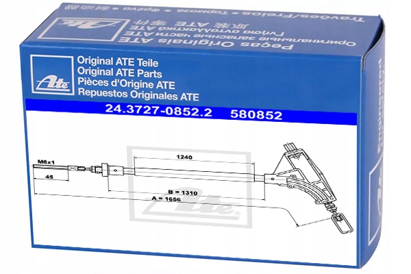 24.3727-0852.2 - Кабель ручного гальма для PEUGEOT 406 2.2 3.0 V6