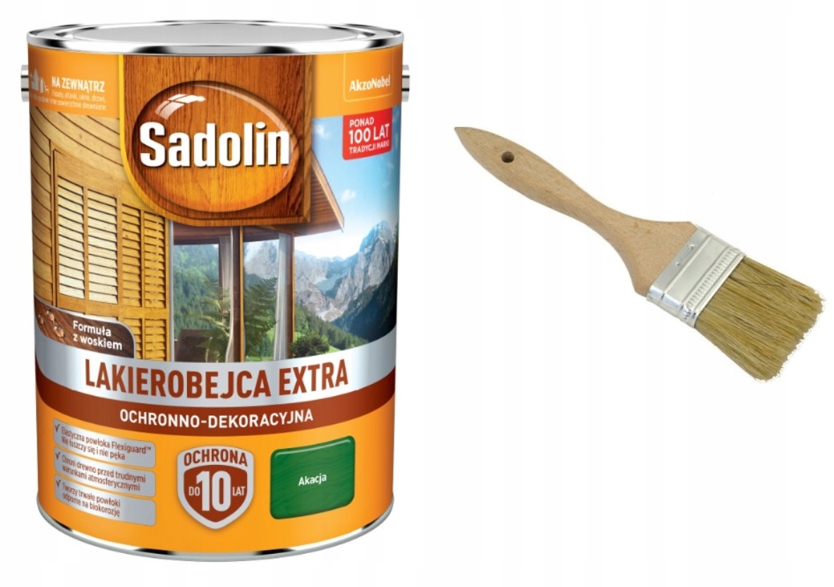 Lakierobejca Sadolin Extra- akacja, 5l Pędzel