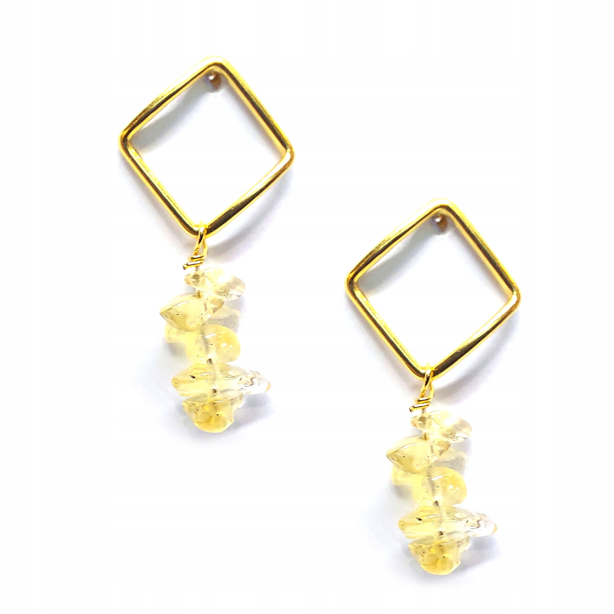 Stříbrné pozlacené náušnice visící s citronem