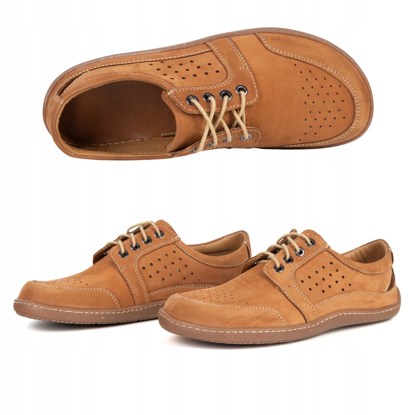 Dámské polobotky Barefoot kožené Lea zero drop hnědé 37