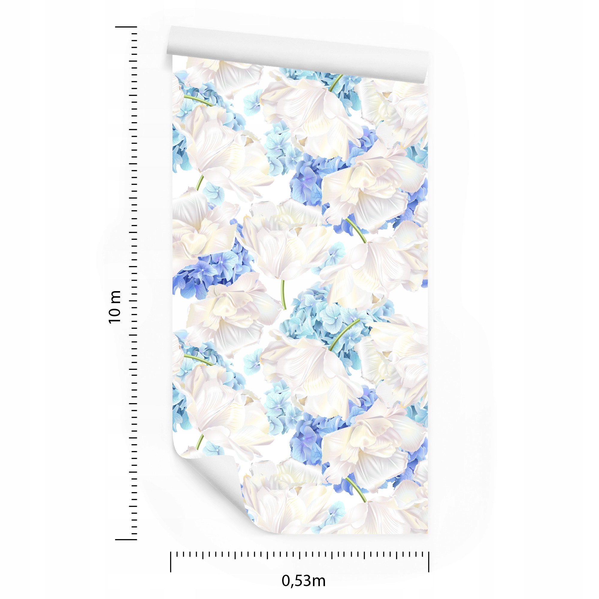 Tapeta Tulipány s hortenzií 50 x 1000 cm