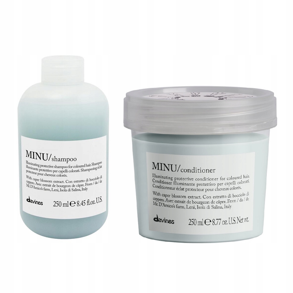 Zestaw Davines Minu szampon odżywka do włosów farbowanych ochrona połysk