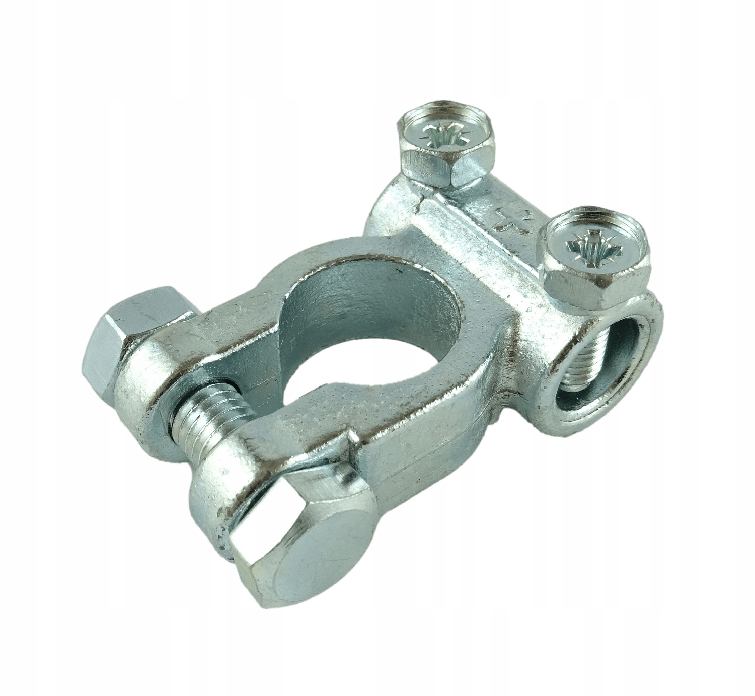 Klema akumulatorowa / zacisk akumulatorowy - plusowy, M8, odlew mosiądzu