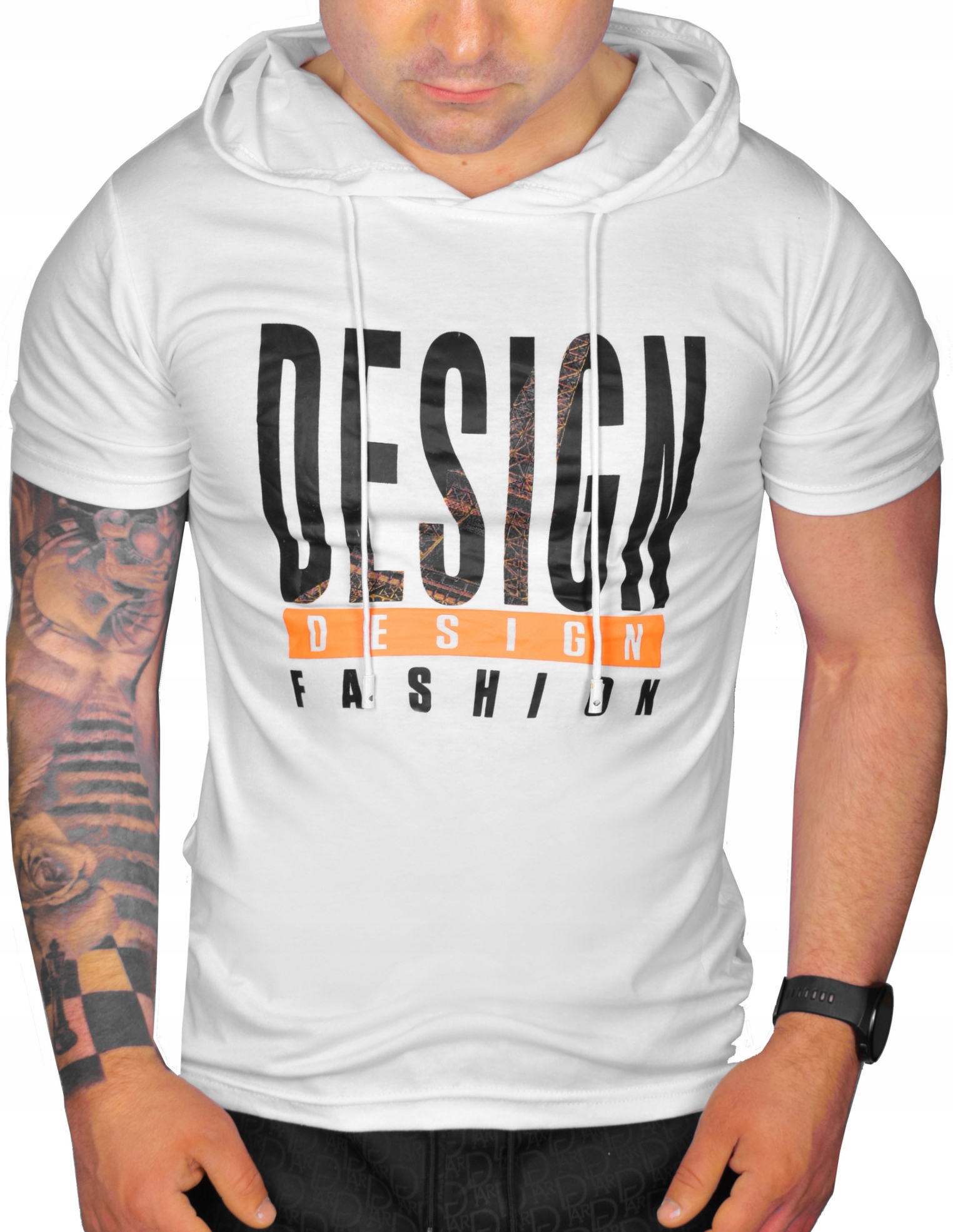 

T-shirt Męski Z Kapturem Print Jakość