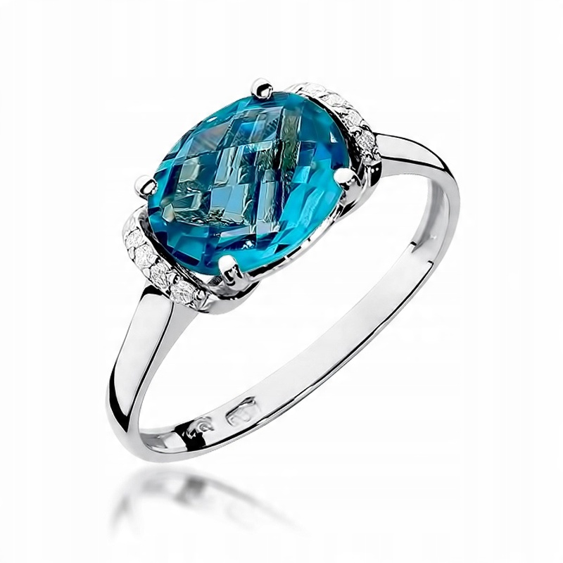 

Pierścionek Topaz Brylanty Grawer Gratis 585