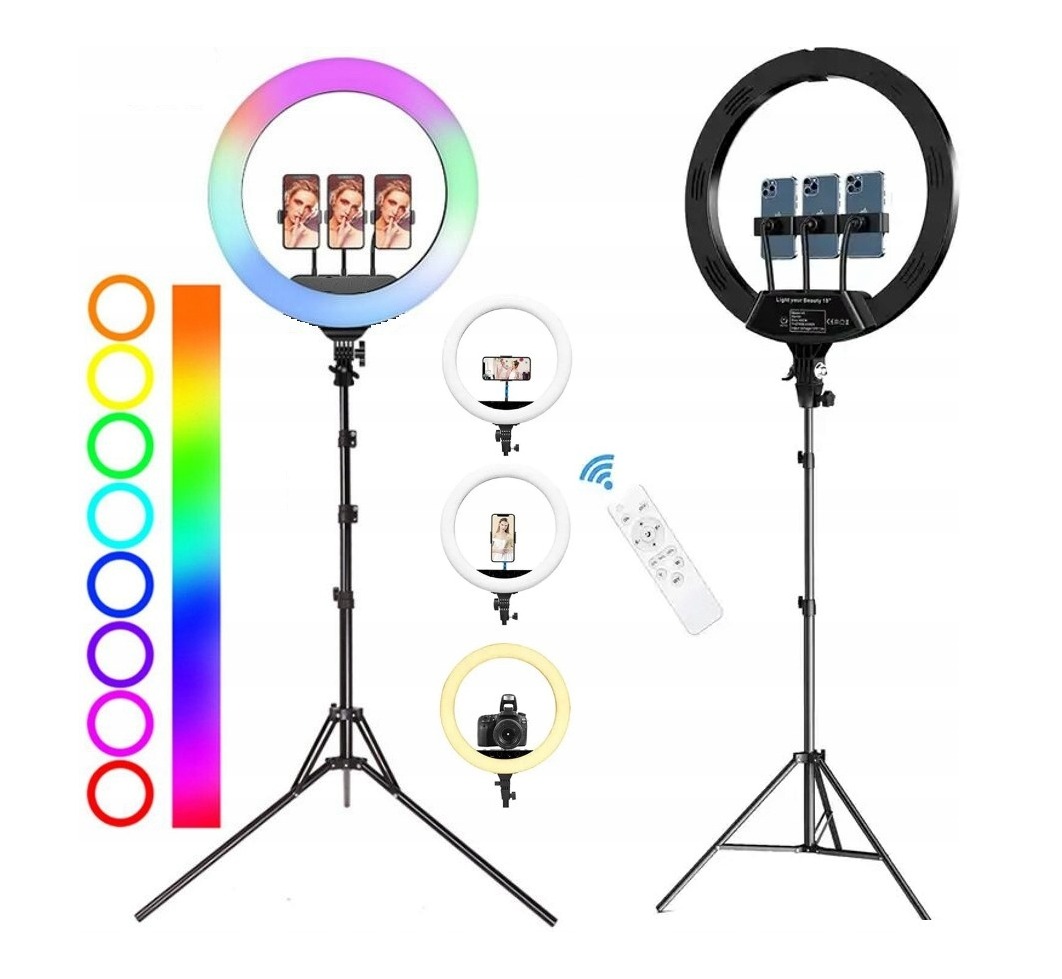 ring 45 selfie svítilna stativ Rgb velký dálkový ovladač pro fotografie 200W 45cm XXL