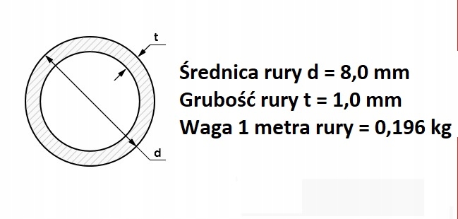 RURKA MIEDZIANA RURA 8mm MIĘKKA fi8 - 10 metrów Średnica 8 mm