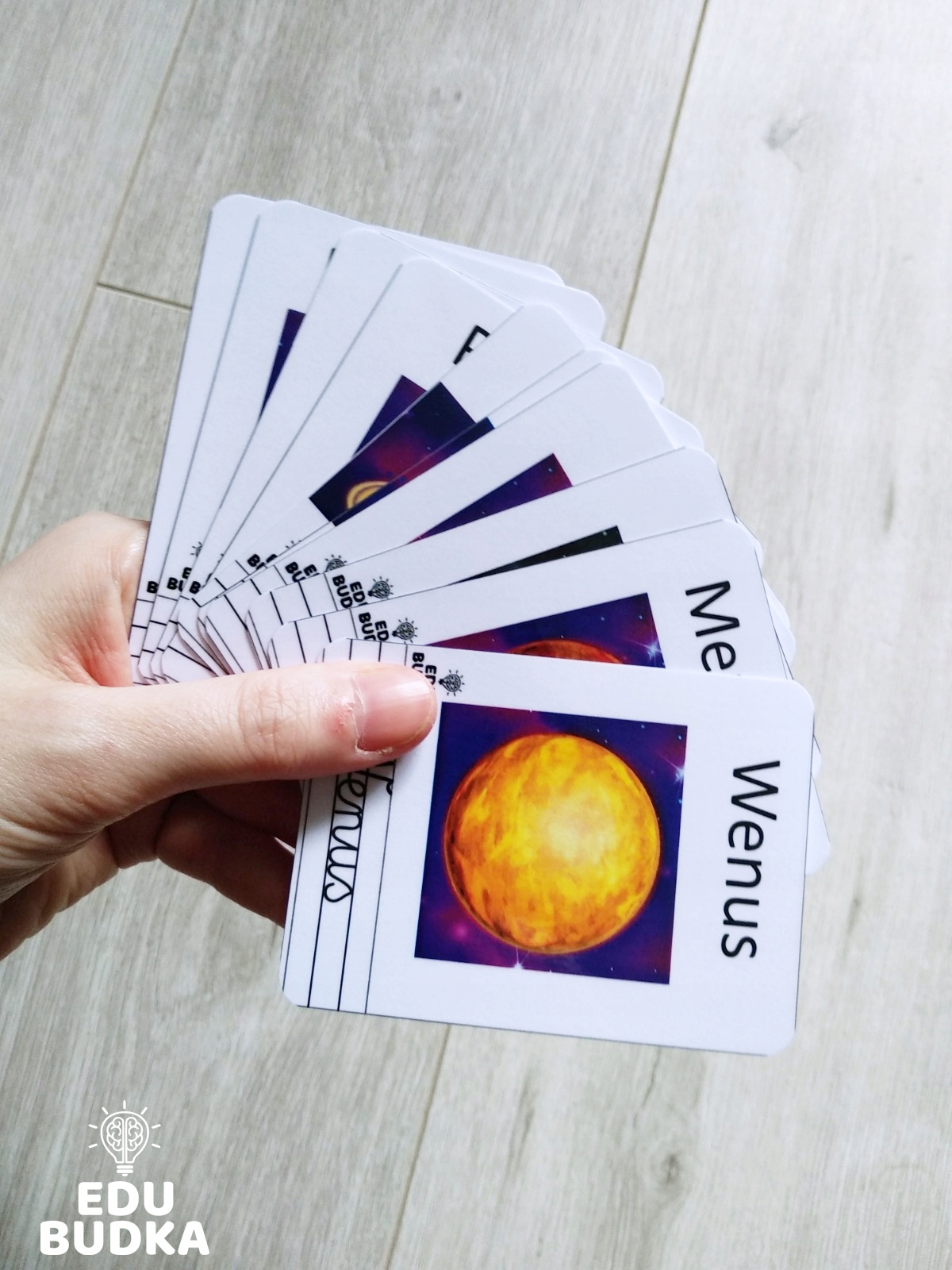 KARTY OBRAZKOWE - UKŁAD SŁONECZNY| fiszki 10 szt|6,5x9cm Autor Edubudka