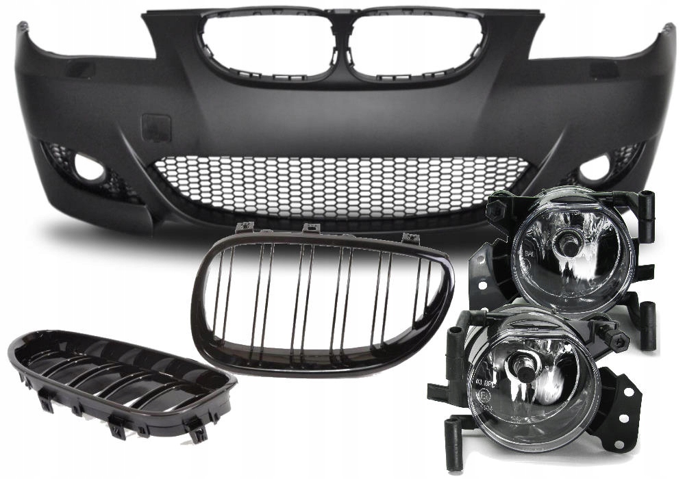 ZDERZAK BMW E60 E61 -11 M PAKIET M5 NERKI HAL PDC SPRYSKIWACZE