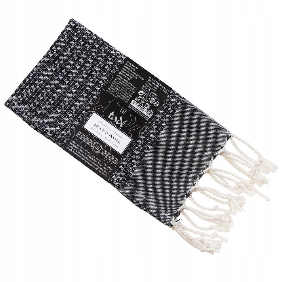 

Ręcznik Do Rąk Hammam 100% Bio Bawełna Noir 50x30