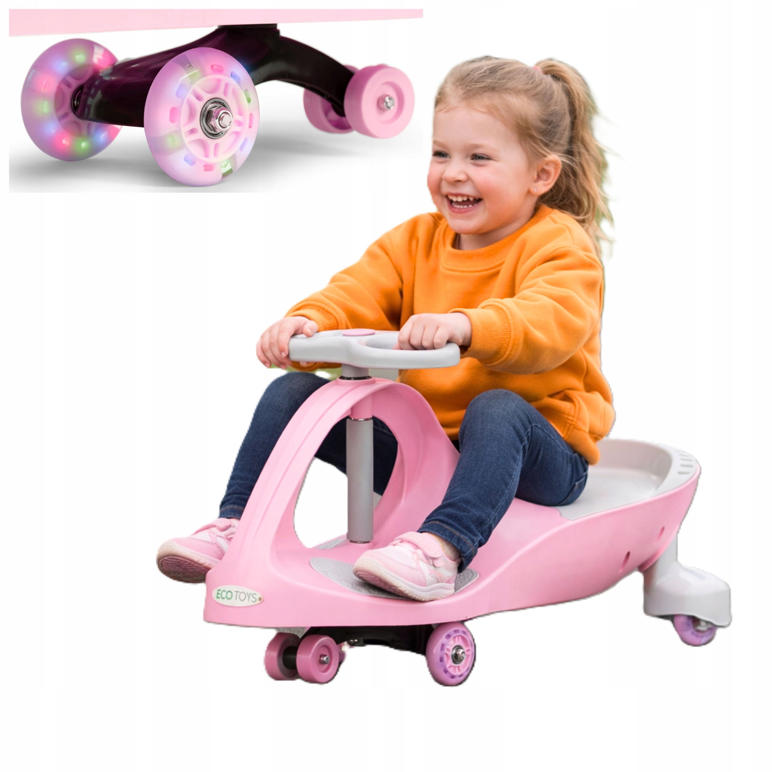 Jeździk grawitacyjny rotacyjny dla dziecka koła led kauczukowe