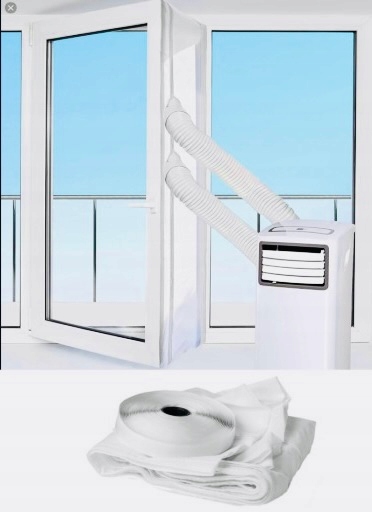 UNIWERSALNA USZCZELKA OKNA DO KLIMATYZATORA PRZENOŚNEGO OKIENNA BIAŁA 4 m Długość 400 cm