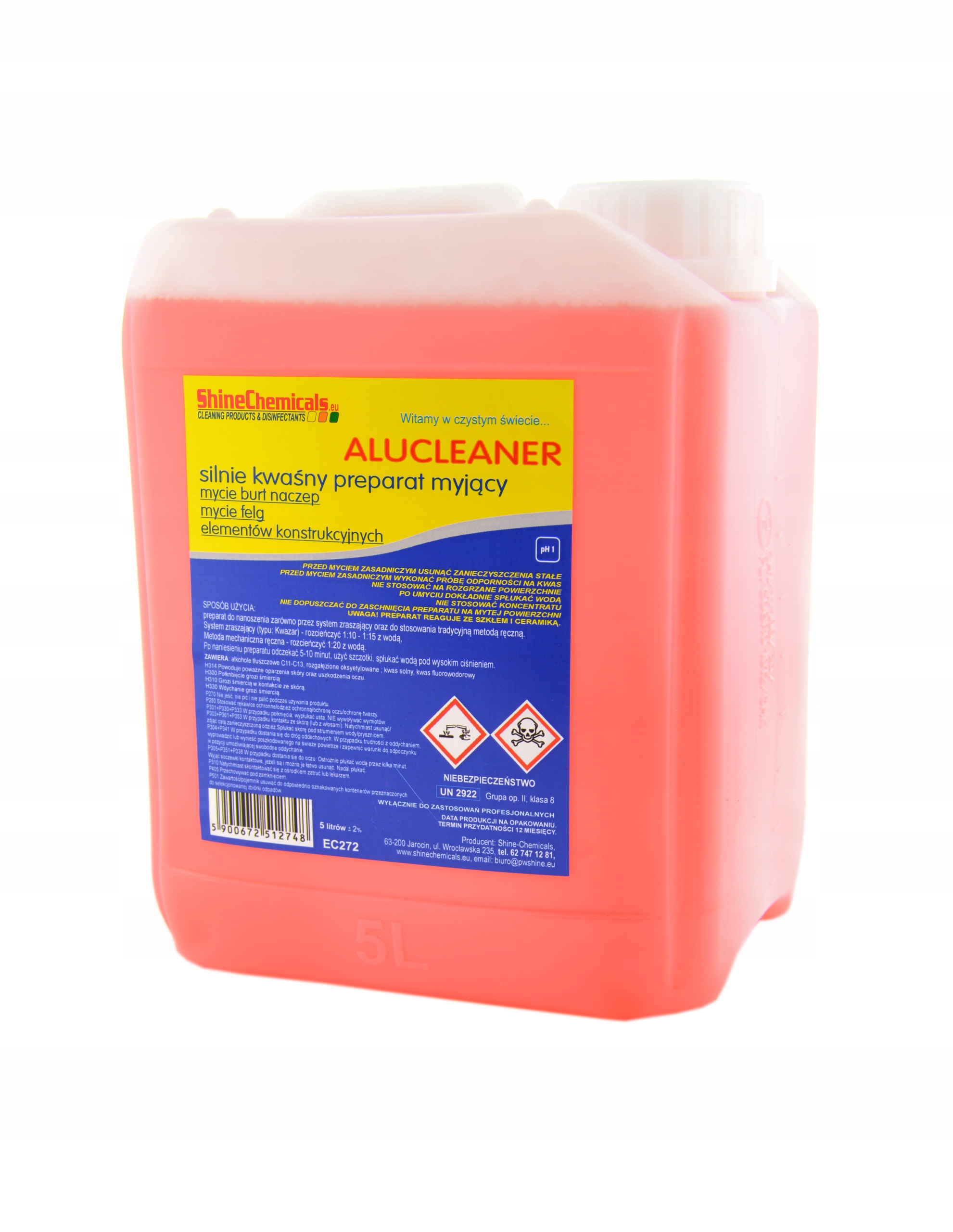 ALUCLEANER 5L SILNY PREPARAT DO MYCIA ALUMINIUM EAN (GTIN) 5900672512748