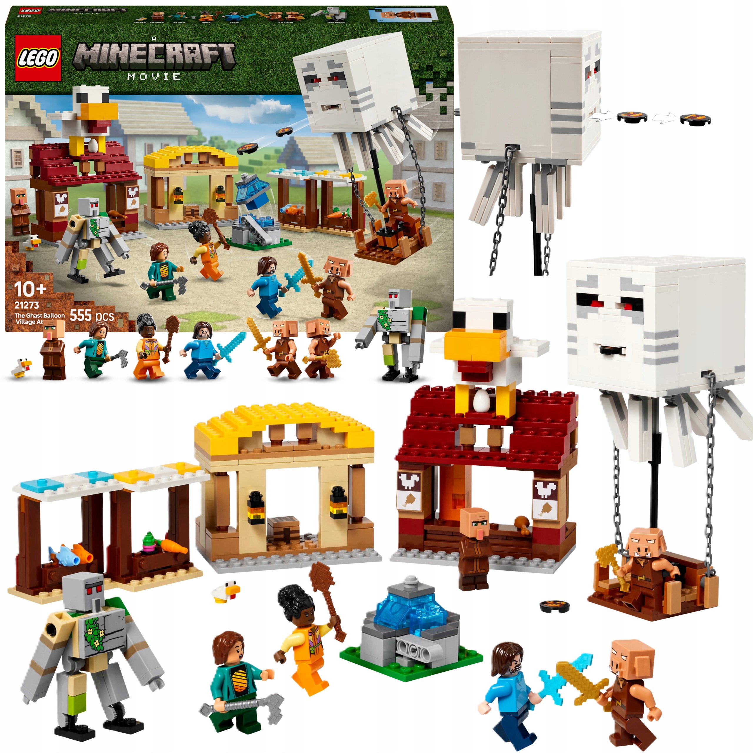 Lego Minecraft Atak Balonowego Ghasta Na Wioskę Święta Dla Dziecka